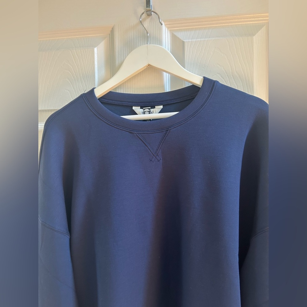 NWT SPANX AirEssentials® Crewneck in Navy Blue Size 1X - Picture 3 of 5